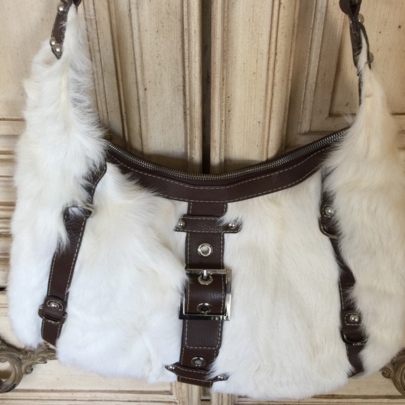SOLD 📌📌📌 RAFE NEW YORK White Fur Purse - Picture 1 of 8